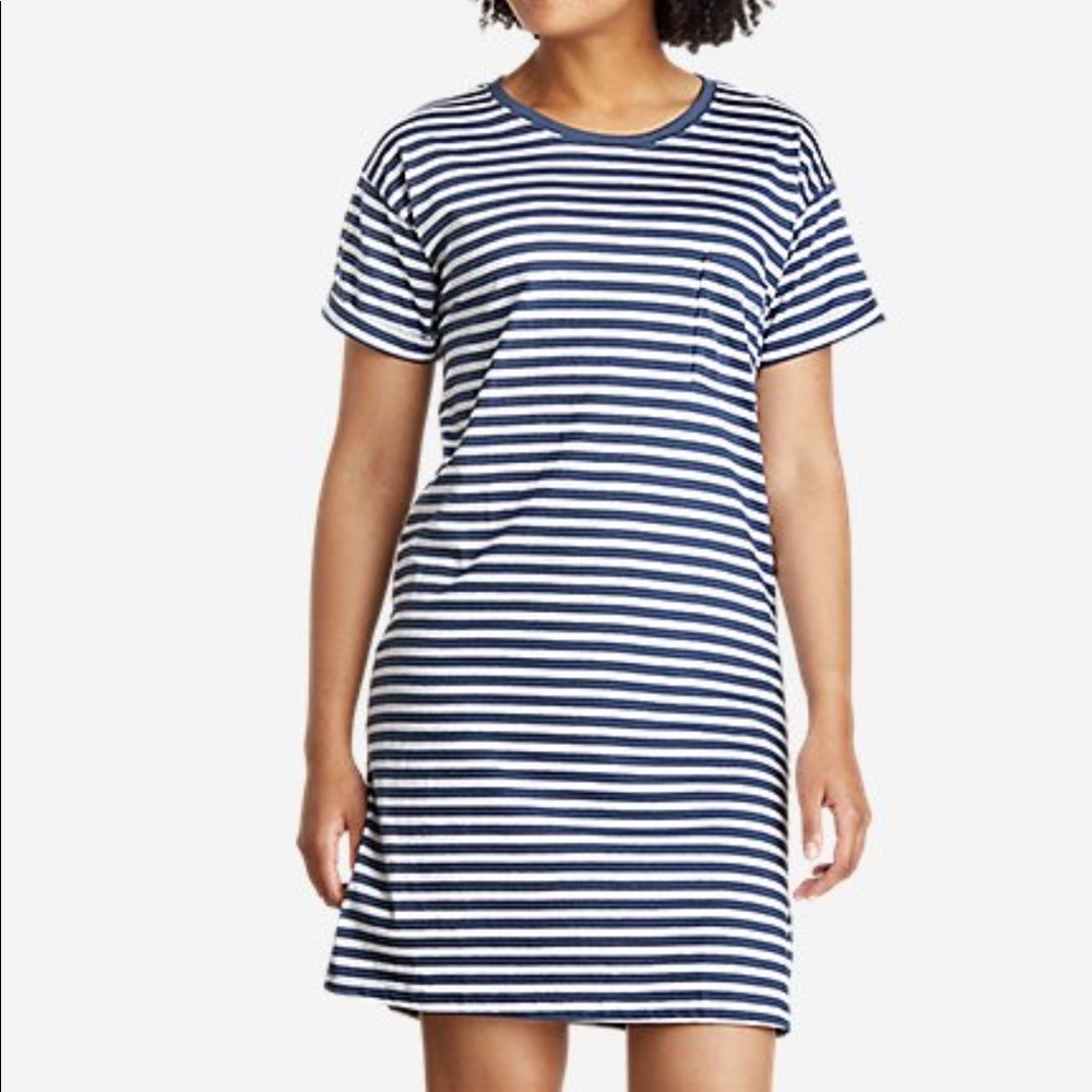 Eddie Bauer Indigo t-shirt dress Large NWT